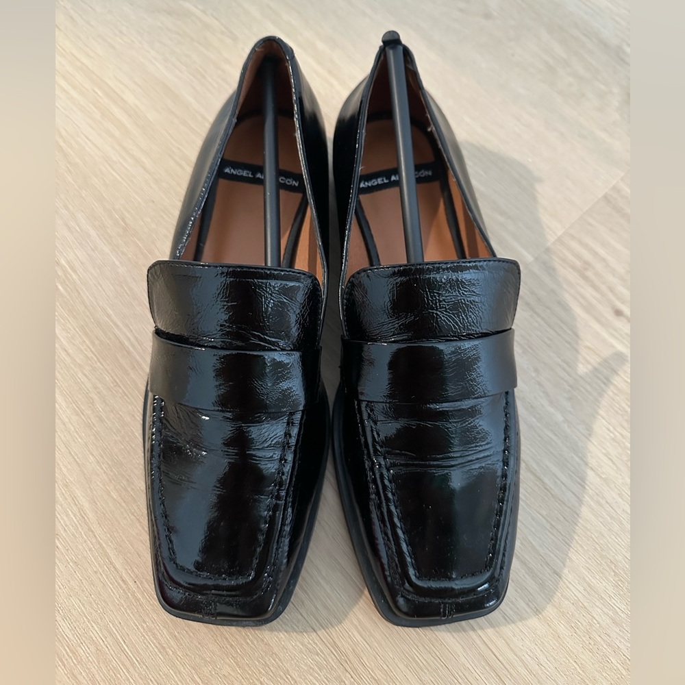 ANGEL ALARCON Black Leather Loafers